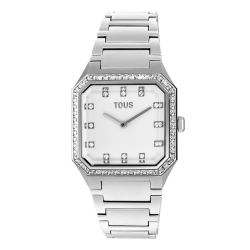 Reloj Tous Karat Squared en aluminio con circonitas en bisel, 300358051.