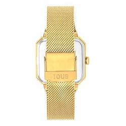 Reloj Tous Karat Squared dorado con circonitas y correa de malla, 300358062.
