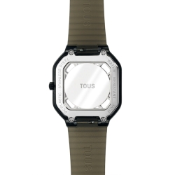 Reloj Tous Gleam Fresh negro, circonitas y caja rectangular, 200351060.
