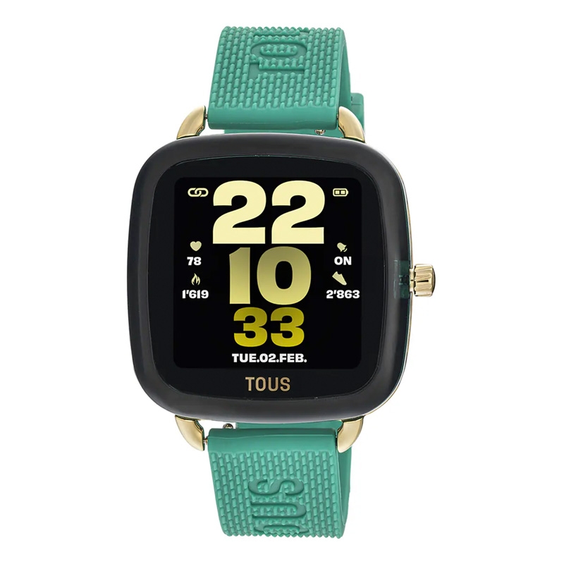 Reloj inteligente Tous D-Connect con correa de silicona verde, 300358081.