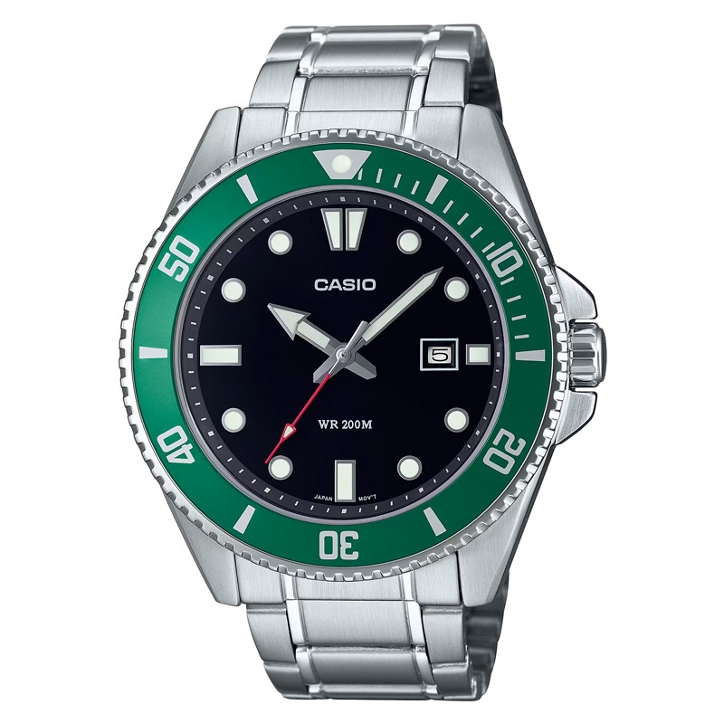 Reloj Casio Timeless de hombre en acero, verde y negro, MDV-107D-3AVEF.