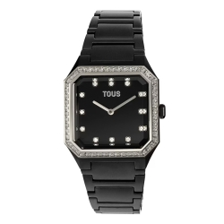 Reloj Tous Karat Squared en aluminio negro y circonitas, 300358052.