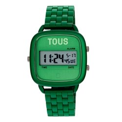 Reloj Tous D-Logo digital con brazalete de aluminio verde, 300358000.
