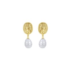 Pendientes dorados con perlas barrocas de Luxenter, SGEW507114.