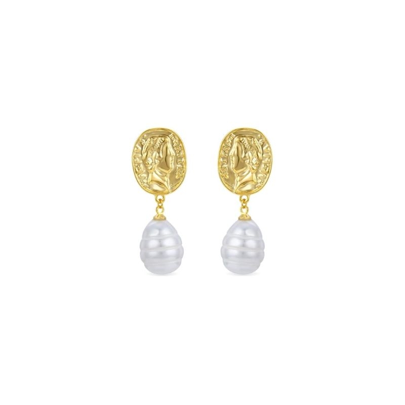 Pendientes dorados con perlas barrocas de Luxenter, SGEW507114.