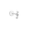 Pendiente en plata rodiada con forma de clave de sol de Luxenter, PIR12500.