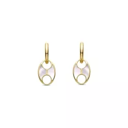 Pendientes dorados con eslabón calabrote y nácar de Luxenter, SGEX247115.