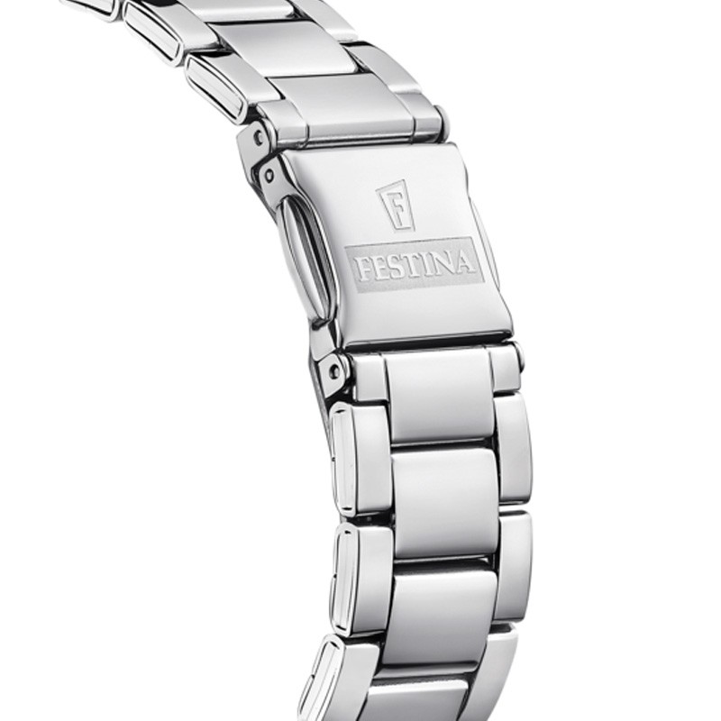 Reloj Festina Alegría de mujer en acero con esfera plateada, F20622/1.