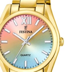 ✨ Reloj Festina Alegría de mujer dorado y esfera arcoíris, F20640/7 ✨
