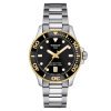 Reloj Tissot Seastar 1000 36 mm esfera negra y detalles dorados, T1202102105100.