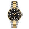 Reloj Tissot Seastar 1000 bicolor, esfera negra y 36 mm, T1202102205100.