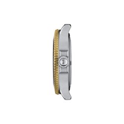 Reloj Tissot Seastar 1000 bicolor, esfera negra y 36 mm, T1202102205100.