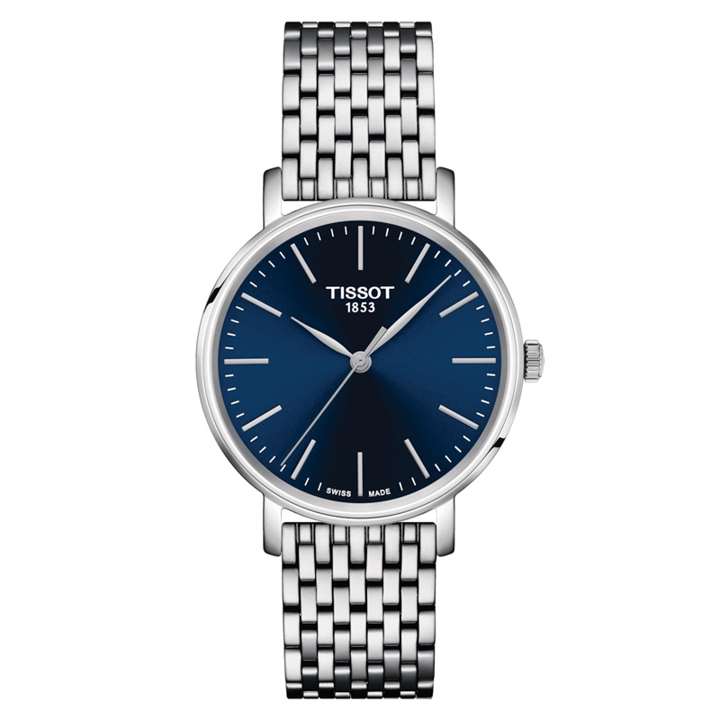 Reloj Tissot EveryTime acero esfera azul 34 mm, T1432101104100.