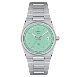 Reloj Tissot PRX de mujer en acero y esfera verde, T1372101109100.