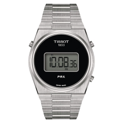 Reloj Tissot PRX acero digital esfera negra y 40 mm, T1374631105000.