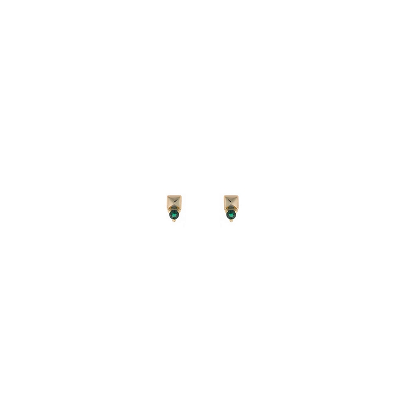 Pendientes en plata dorada y circonitas verdes de Salvatore Plata, 213A0469.