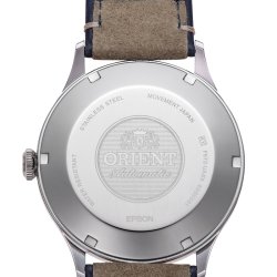 Reloj Orient Bambino automático, esfera azul y correa aterciopelada, RA-AC0P02L10B.