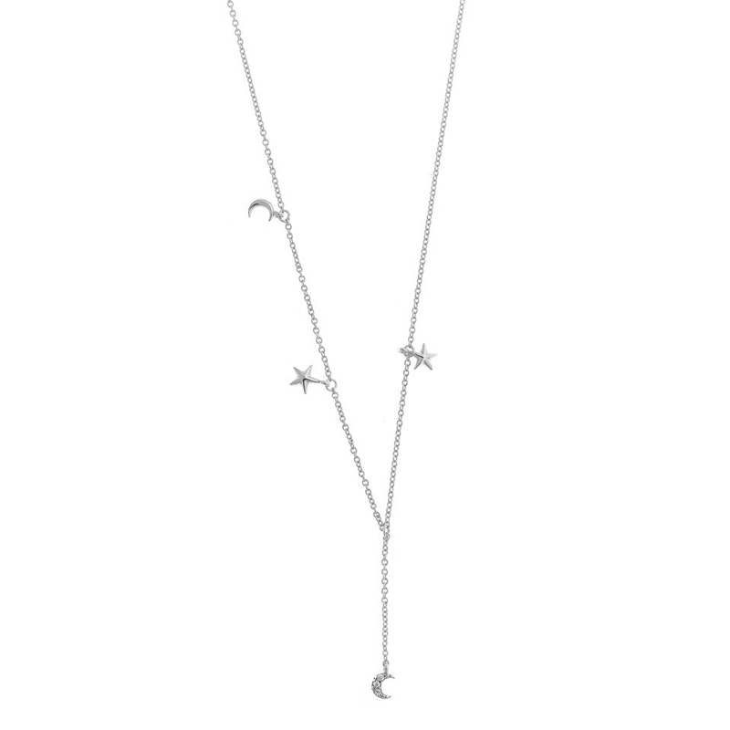 Corbatero de plata con estrellas y lunas, de Salvatore Plata, 213C0126.