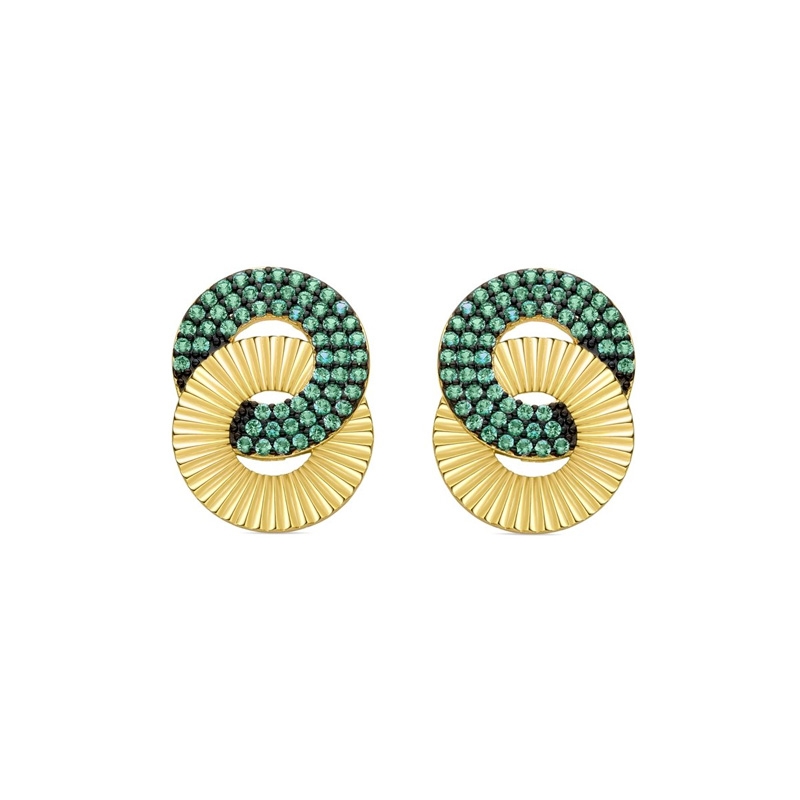 Pendientes dorados con circontias verdes Krull de Luxenter, SGEX255907.