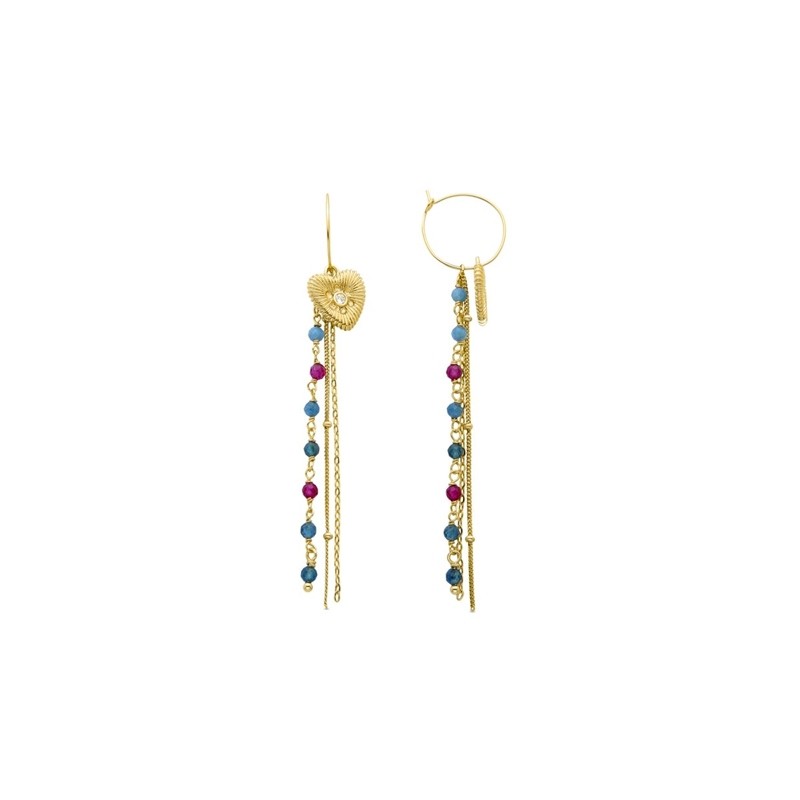 Pendientes de plata dorada y cristal multicolor de Luxenter, EXA613YC20.