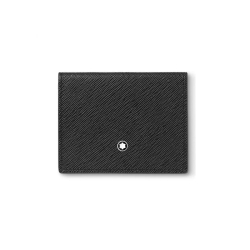 Portatajetas triple Montblanc Sartorial en piel negra 4 cc. 198231.