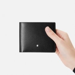 Cartera Montblanc Meistertück negra 6 ranuras y 2 bolsillos, 130073.