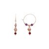 Aros de plata dorada con cuentas de cuarzo Kubil de Luxenter, EXA621RC20.