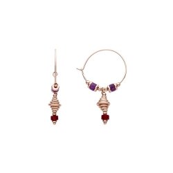 Aros de plata dorada con cuentas de cuarzo Kubil de Luxenter, EXA621RC20.