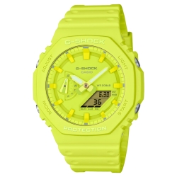 Reloj G-Shock Tone on Tone ecofriendly en amarillo voltio, GA-2100-9A9ER.