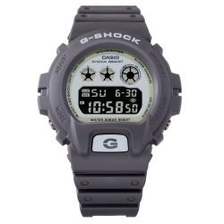 Reloj G-Shock en gris con esfera blanca luminiscente, DW-6900HD-8ER.