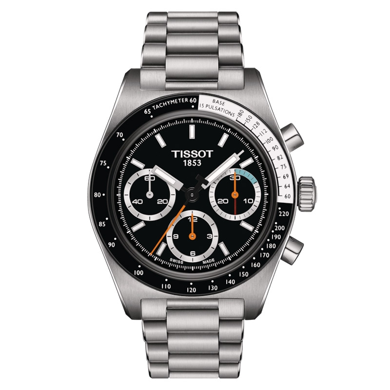 Reloj Tissot PR516 Mechanical Chronograph con esfera negra, T1494592105100.