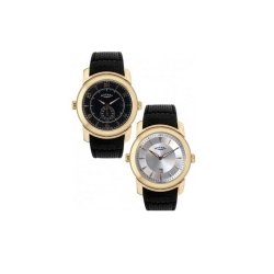 Reloj Rotary hombre reversible dorado con correa piel negra GS90028/06/19