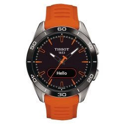 Reloj Tissot T-Touch Connect Sport esfera negra y correa naranja, T1534204705102.