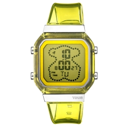 Reloj Tous Mujer D-Bear Fresh policarbonato amarillo y acero, 3000130900.