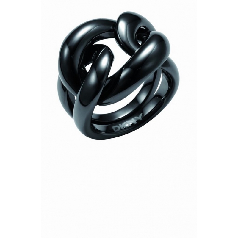 Anillo DKNY de mujer, en acero chapado negro NJ12120405