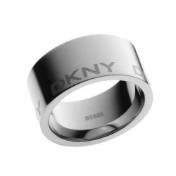 Anillo ancho de acero DKNY para mujer con logo NJ14460405