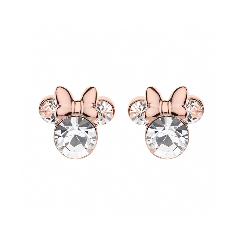 Pendientes Disney de Minnie en plata rosada y circonitas, ES00003PRWL.CS.