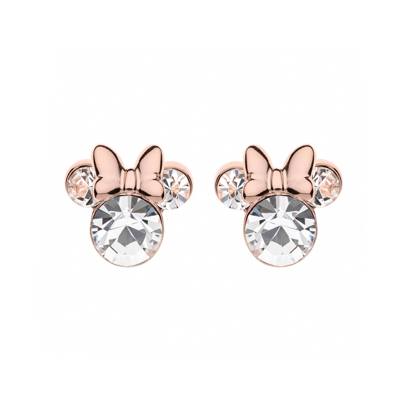 Pendientes Disney de Minnie en plata rosada y circonitas, ES00003PRWL.CS.