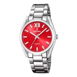 Reloj Festina de mujer Boyfriend en acero y esfera roja, F20622/B.