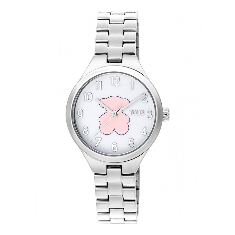 Reloj Tous New Muffin con osito para niñas en acero con brazalete, 200351095.