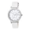 Reloj Tous New Muffin con osito para niñas en acero con correa de cuero blanco, 200351093.