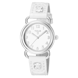 Reloj Tous de niña Baby Bear correa piel blanca 500350175.