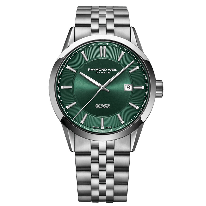 Reloj Raymond Weil Freelancer automático esfera verde, 2731-ST-52001.