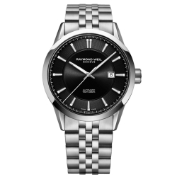 Reloj Raymond Weil 2731-ST-20001 Freelancer automático de hombre, en acero y esfera negra.