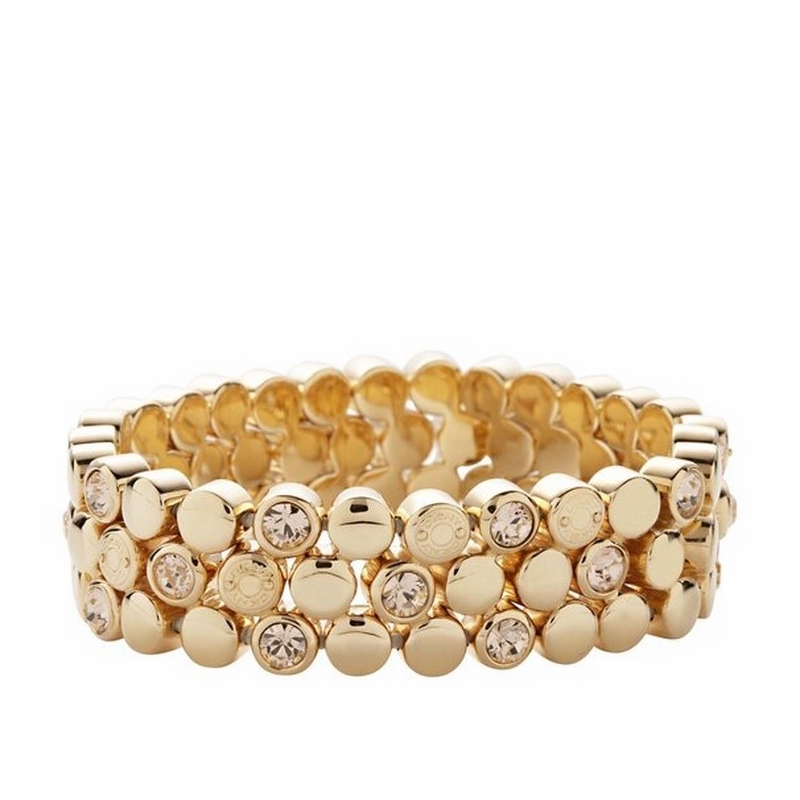 Pulsera ancha DKNY en acero dorado oro amarillo y circonitas NJ1759040 Pulsera ancha DKNY en acero dorado oro amarillo y circonitas NJ1759040