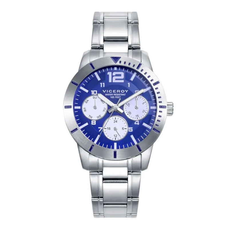 Reloj Viceroy de niños multifunción esfera azul y esclava de regalo, 401357-34.