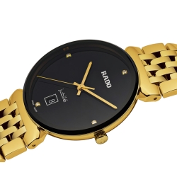 Reloj Rado Florence Classics Diamonds dorado y esfera negra, R48914703.