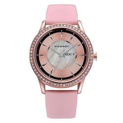 Reloj intiligente Viceroy SmartPro rosado con circonitas y correa extra, 41102-79.