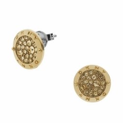 Pendientes DKNY de acero dorado oro amarillo y circonitas NJ2016040