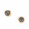 Pendientes DKNY de acero dorado, tipo "chatón" con circonita gris NJ1698040
